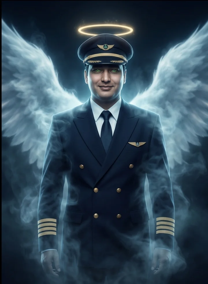 The Ghost Aviator — guardian captain with wings and halo