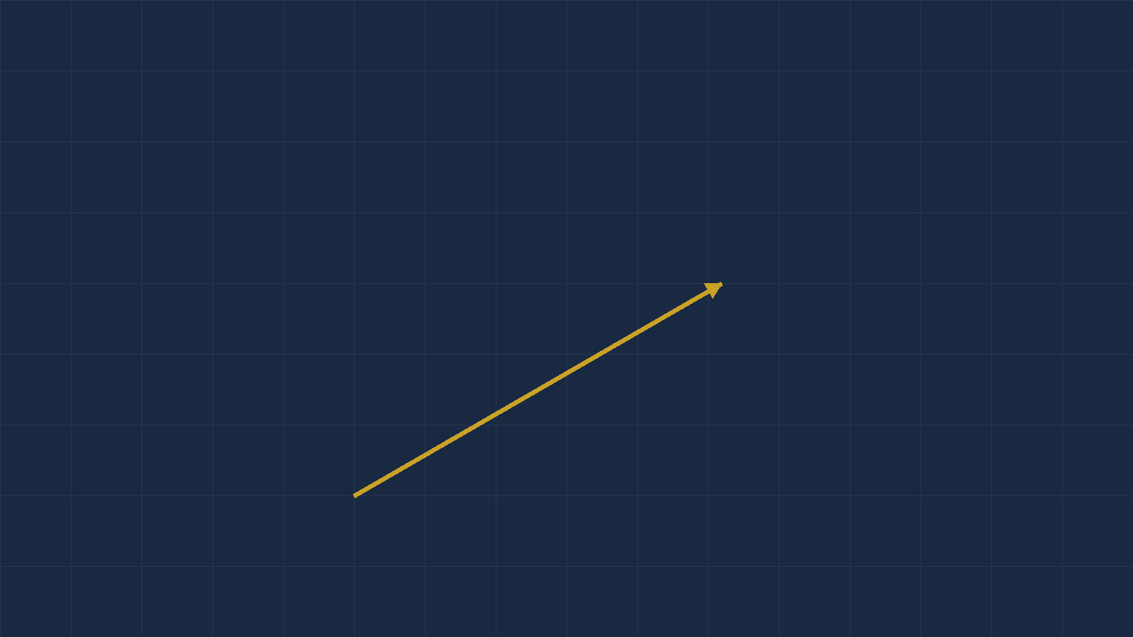A single air vector drawn from an origin, pointing north east, with no wind and no
       ground vector yet — the only thing known at the start of the problem.
