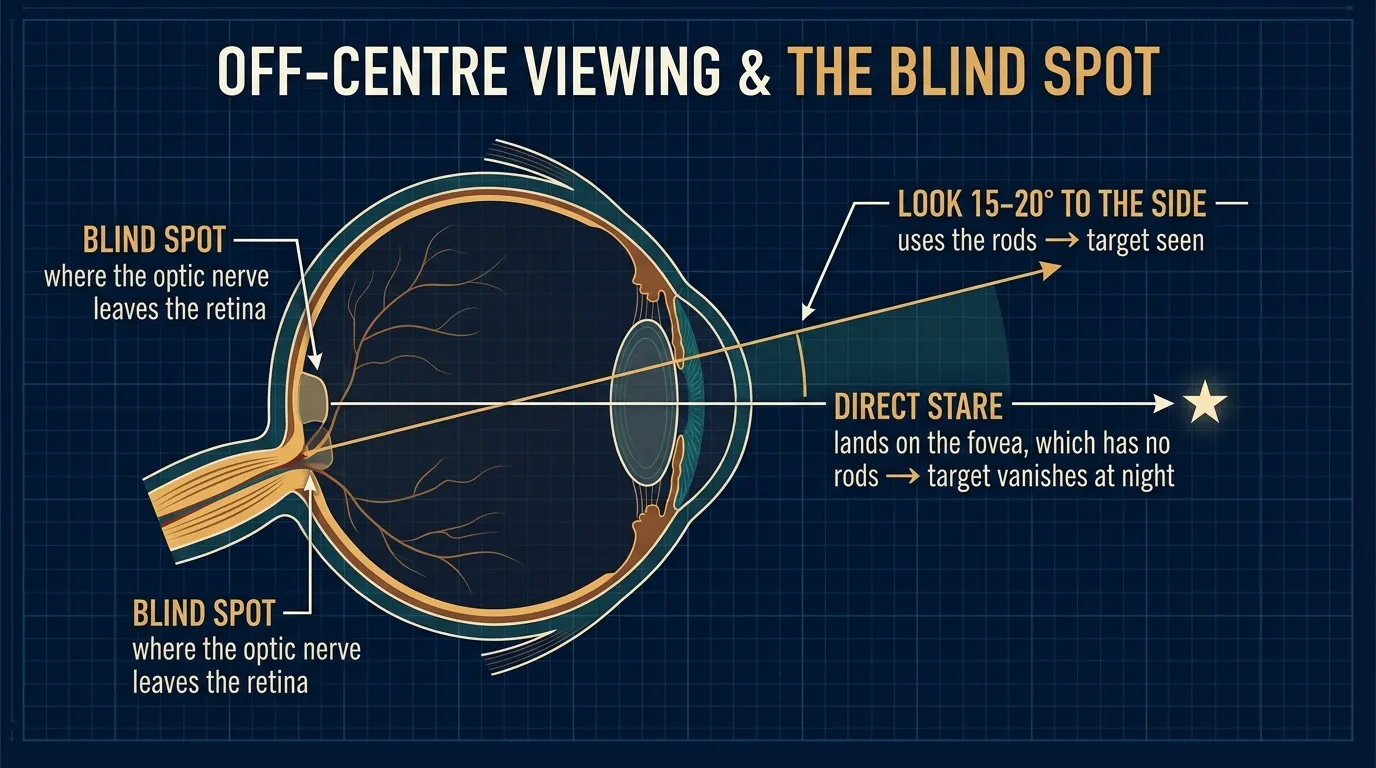 Off-centre viewing and the blind spot