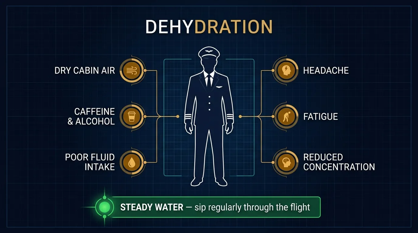 Dehydration in the flight environment