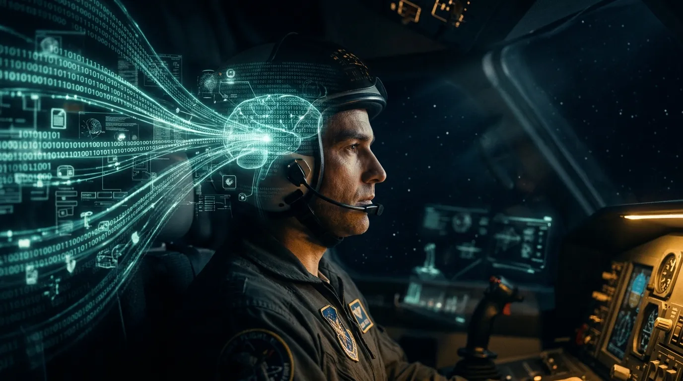 The pilot's mind processing information
