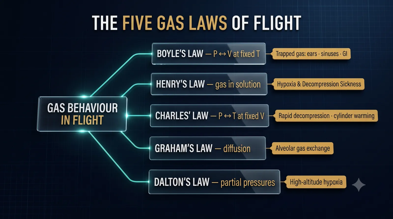 The five gas laws of flight