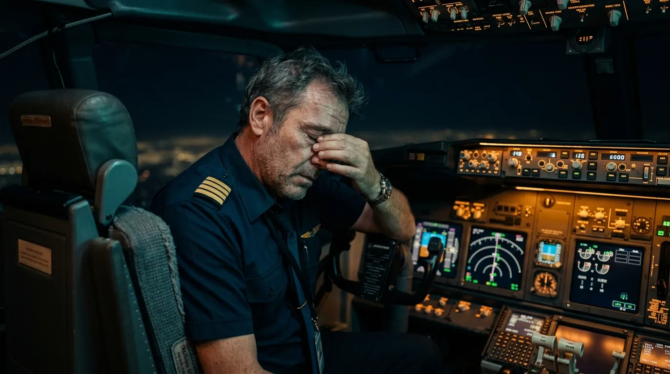 A fatigued, stressed pilot