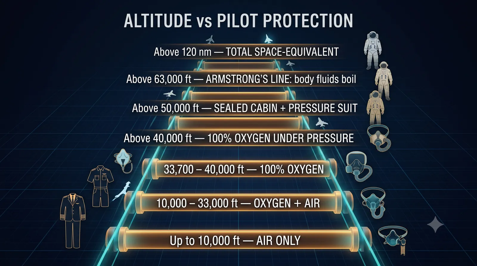 Altitude versus pilot protection timeline