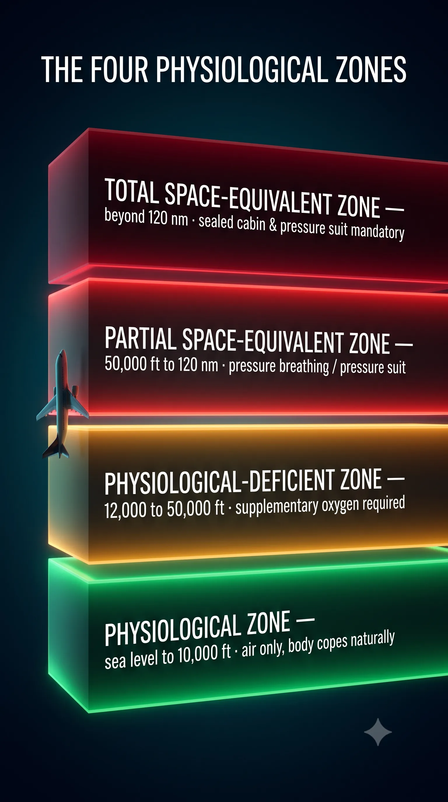 The four physiological zones of the atmosphere