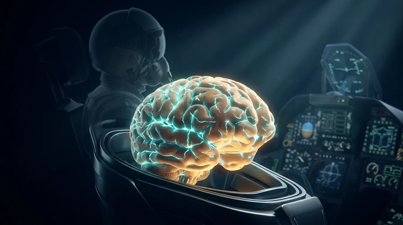 The human brain and neural pathways — the pilot's control computer