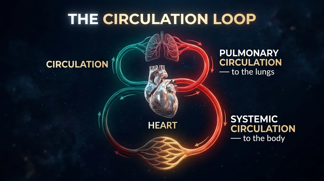 The circulation loop — pulmonary and systemic