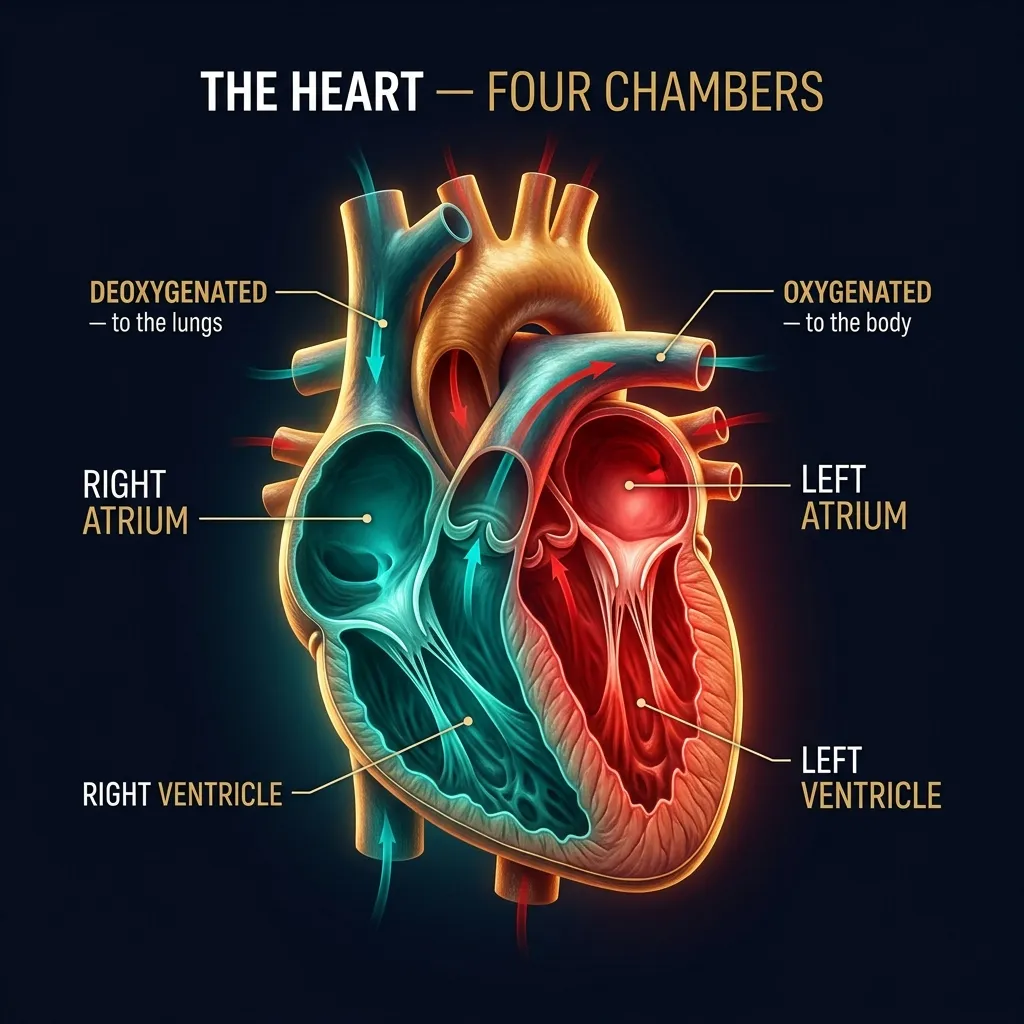 The four chambers of the heart