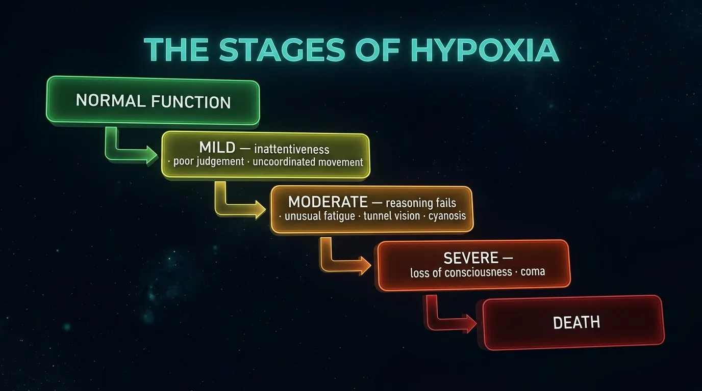 The clinical stages of hypoxia