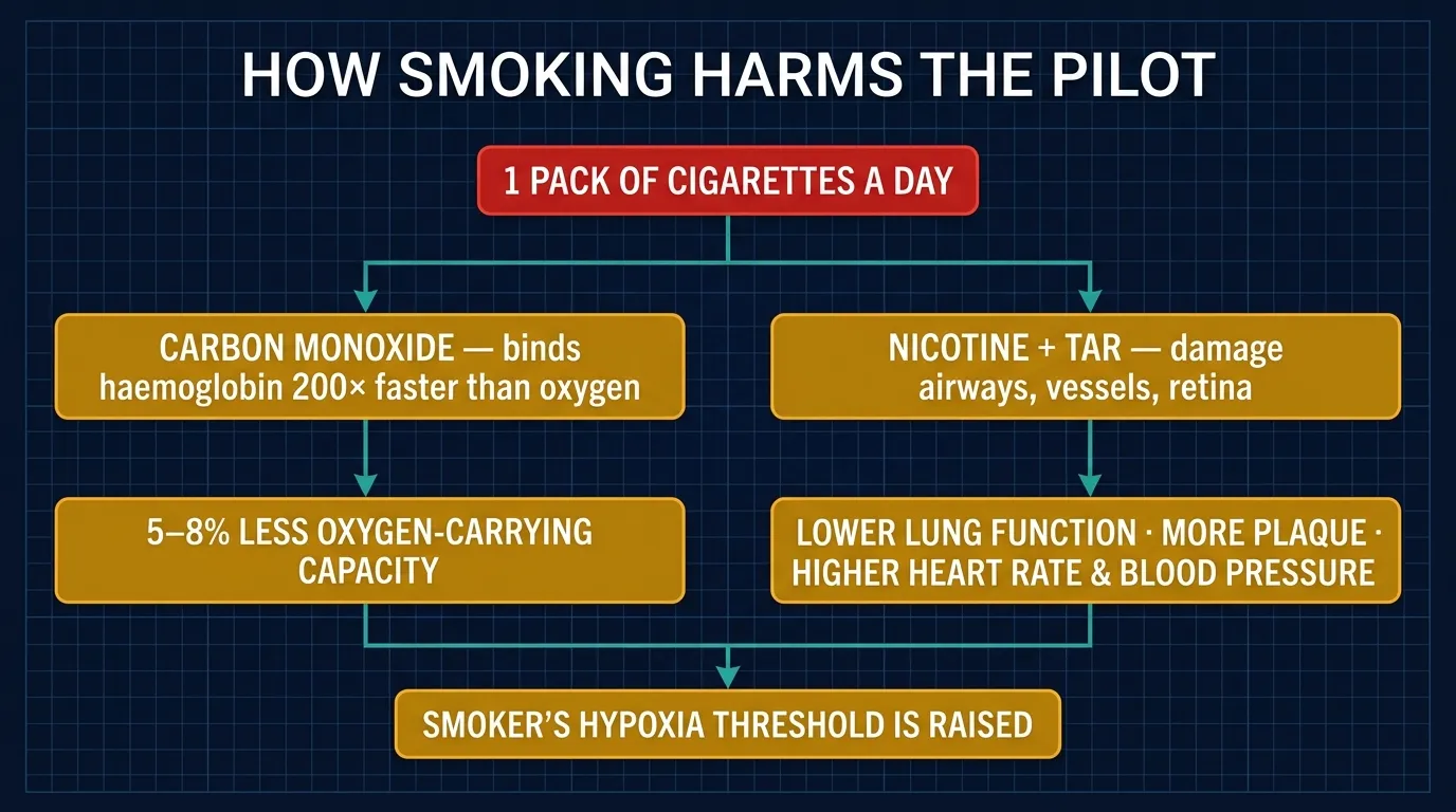 How smoking harms the pilot