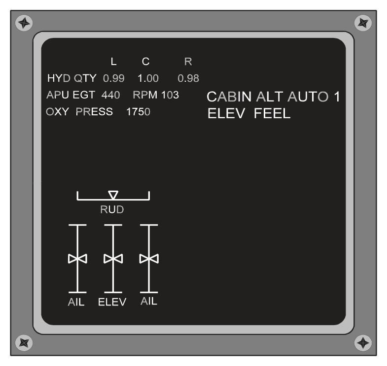 EICAS status mode display