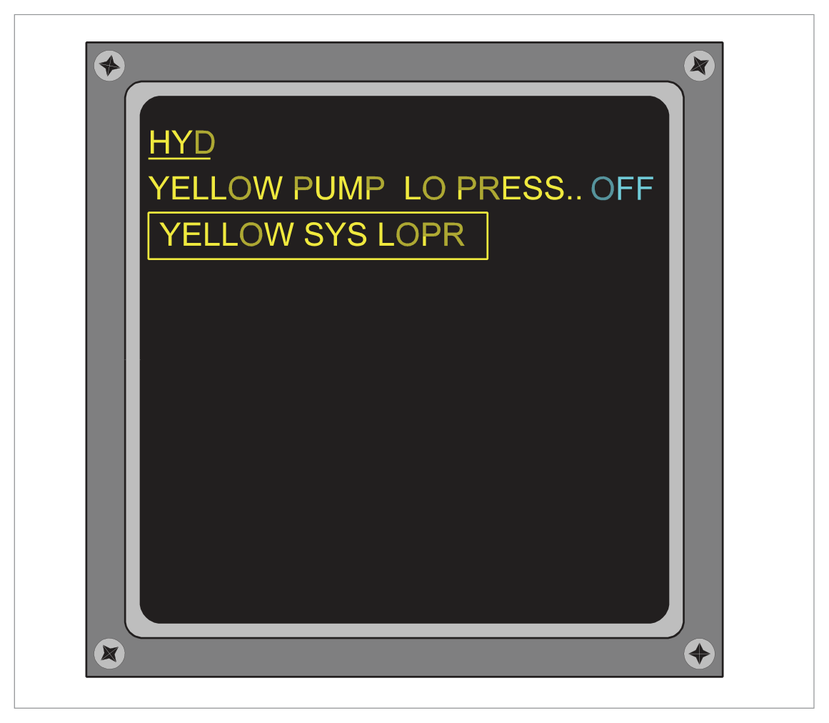 ECAM failure-related mode showing sub-system impact