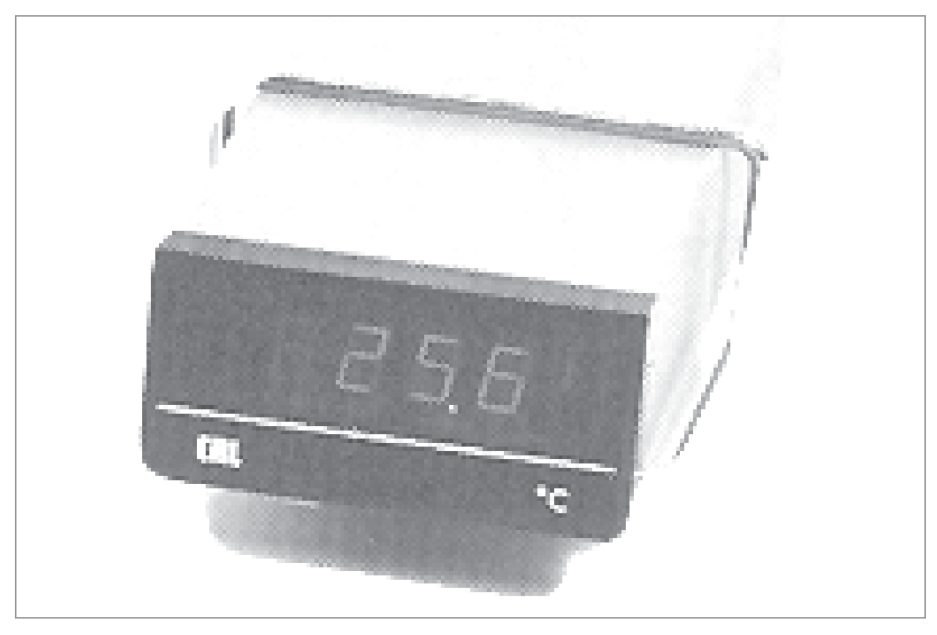 Digital electrical thermometer with a display reading 25.6 degrees Celsius.