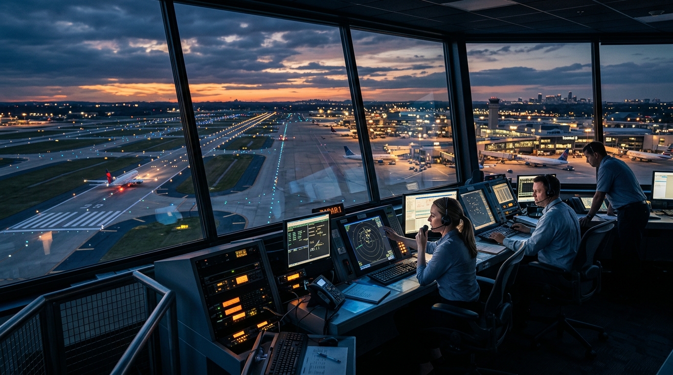 ATC Tower at Dusk