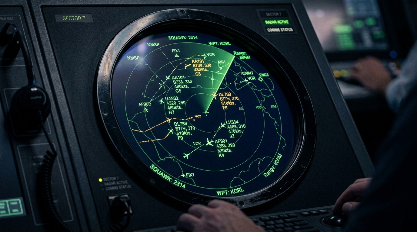 Air Traffic Controller Radar Scope
