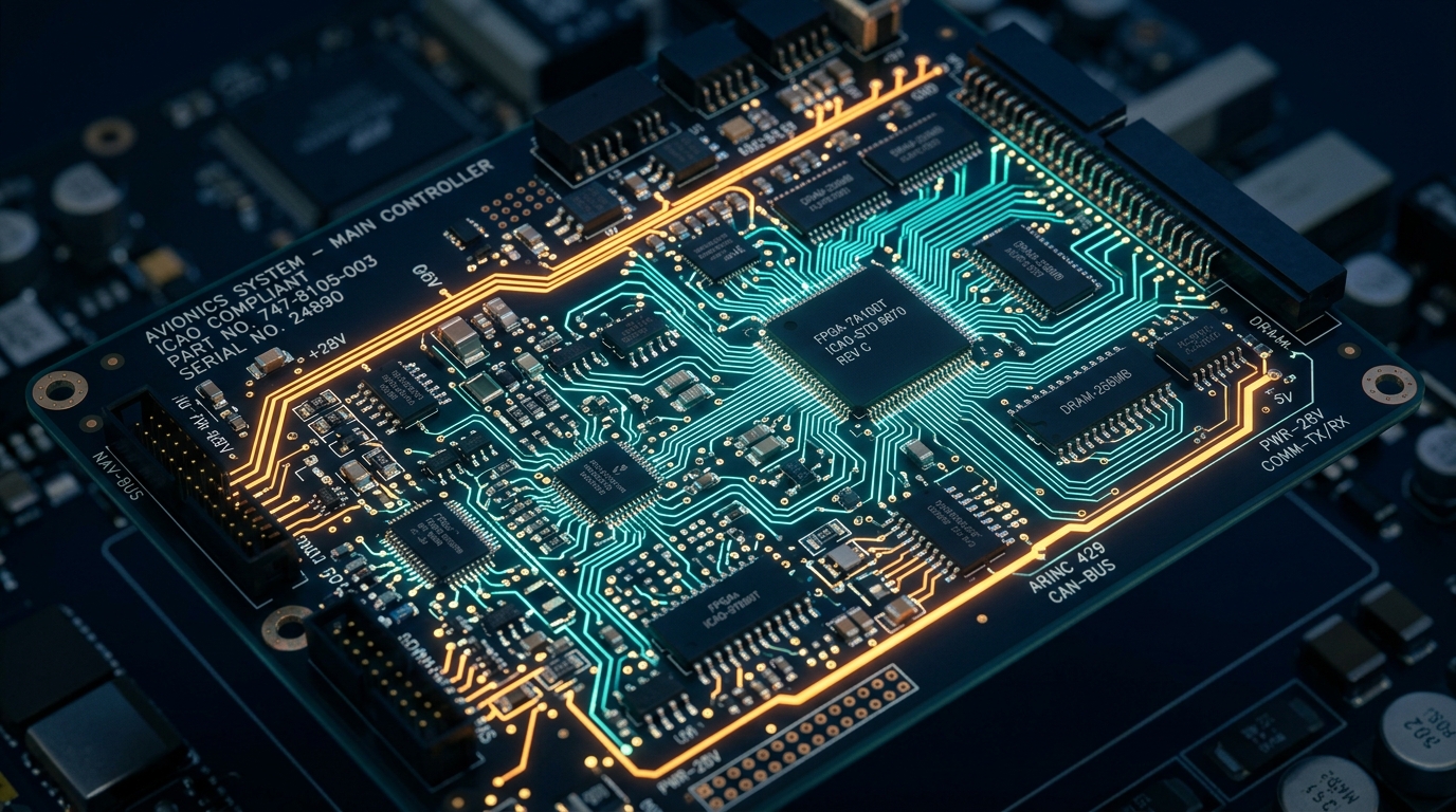 Glowing Avionics Circuit Board